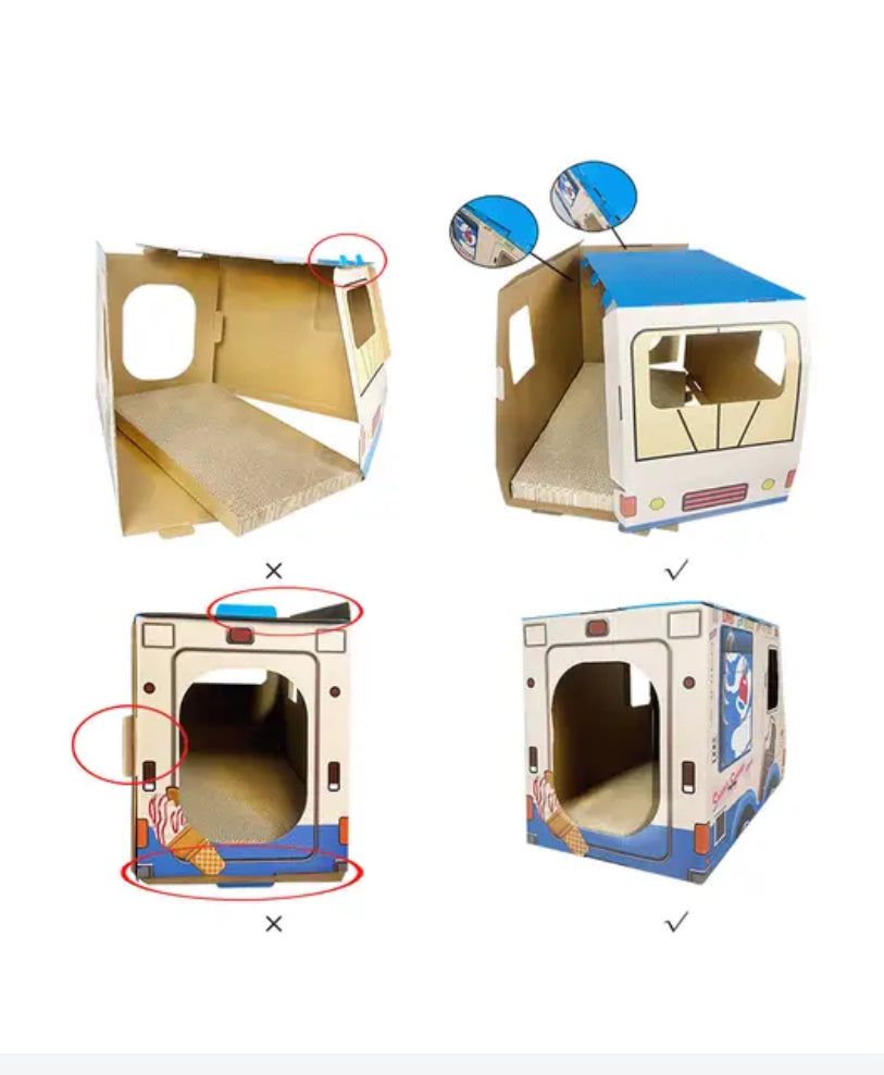 ZODIAC Cat Scratcher-Ice Cream Van- Blue