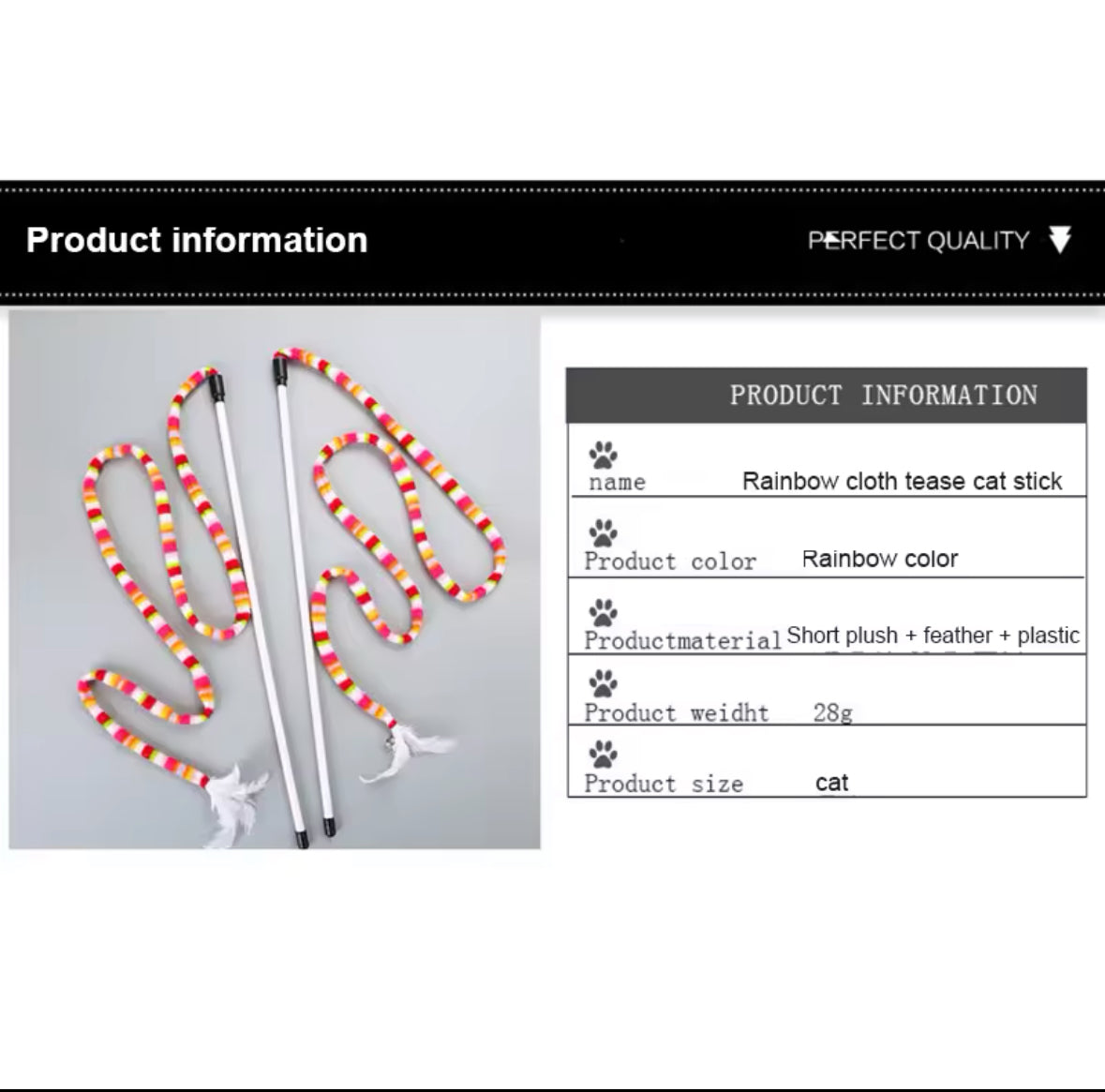 Extra Long Teaser with Feather and Bell - Illawarra Cat Rescue Support Shop