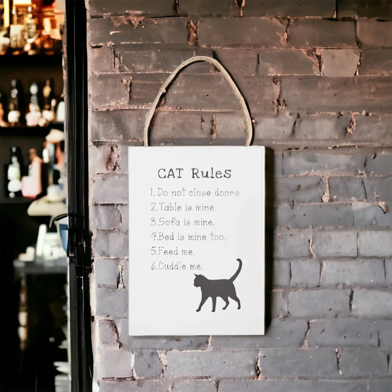 Cat Rules Wall Plaque 25 x 35 cm Illawarra Cat Rescue Support Shop