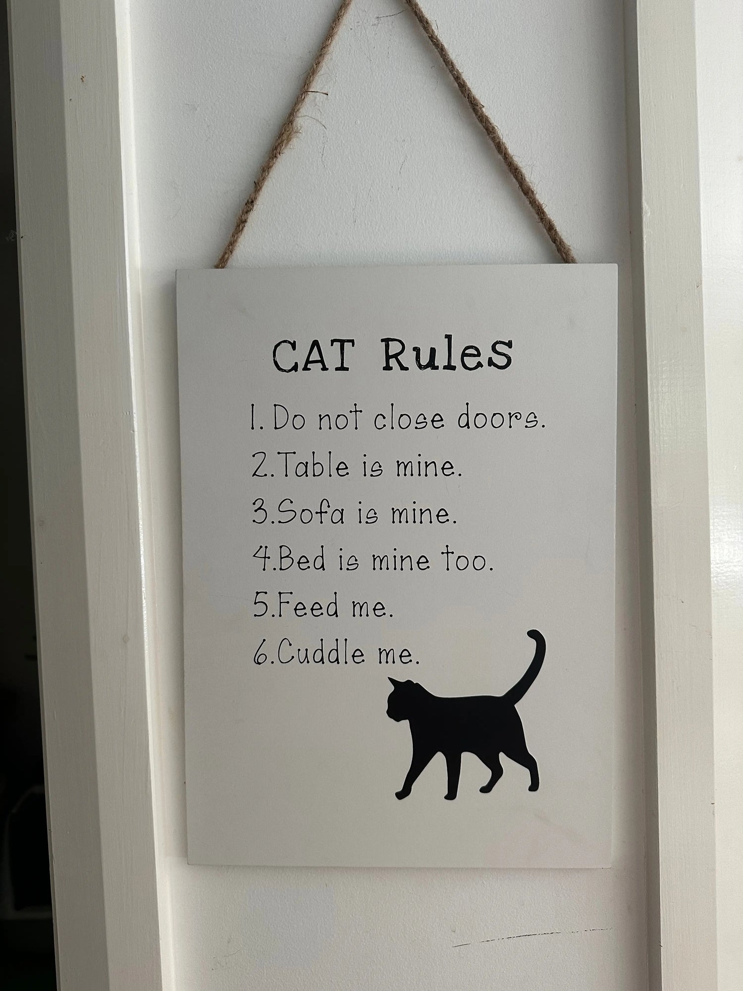 Cat Rules Wall Plaque 25 x 35 cm Illawarra Cat Rescue Support Shop