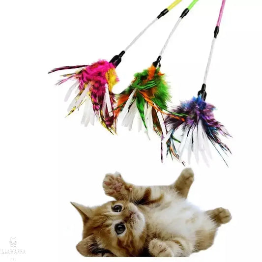 Cat Teaser Stick With Paper and Feathers by Illawarra Cat Rescue Support