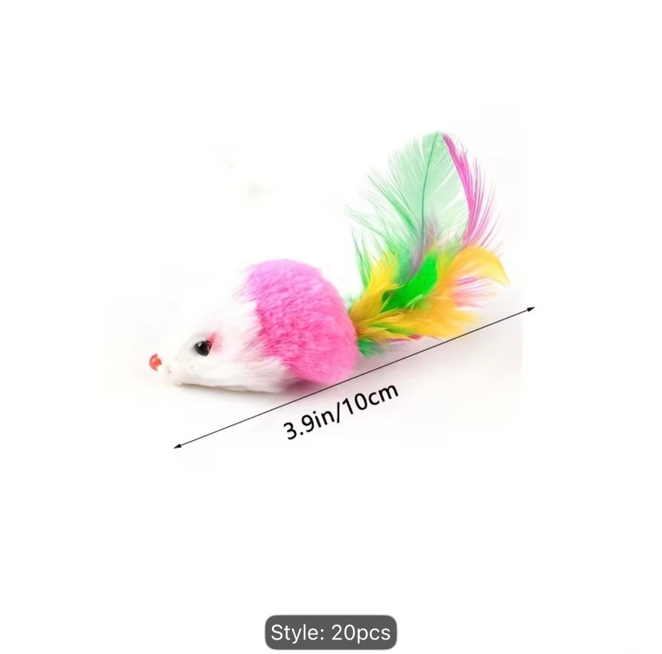 Toy Mice with Feathers - Cat Toy