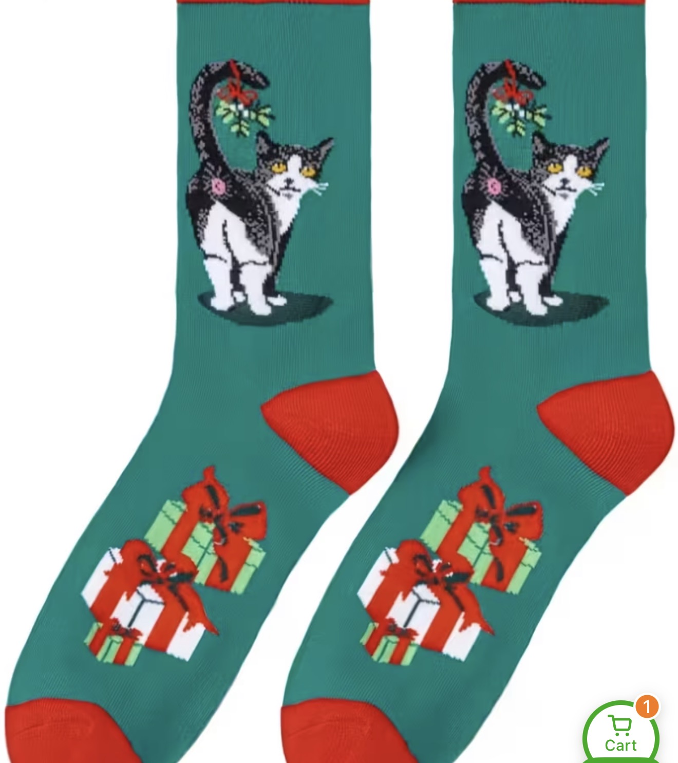 Christmas Cat “Jingle Balls” Socks