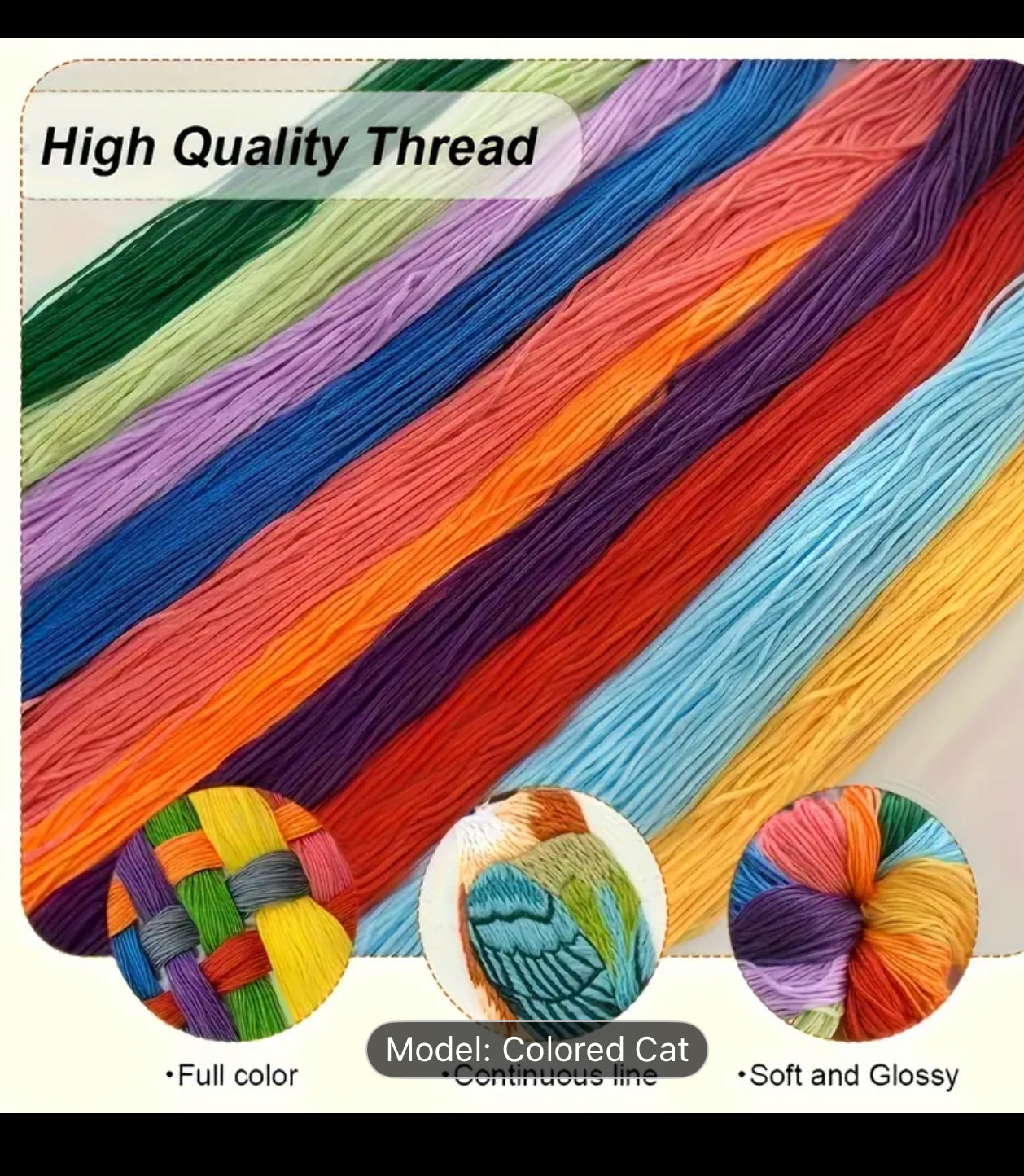 Handmade DIY Cat Themed Embroidery Kit