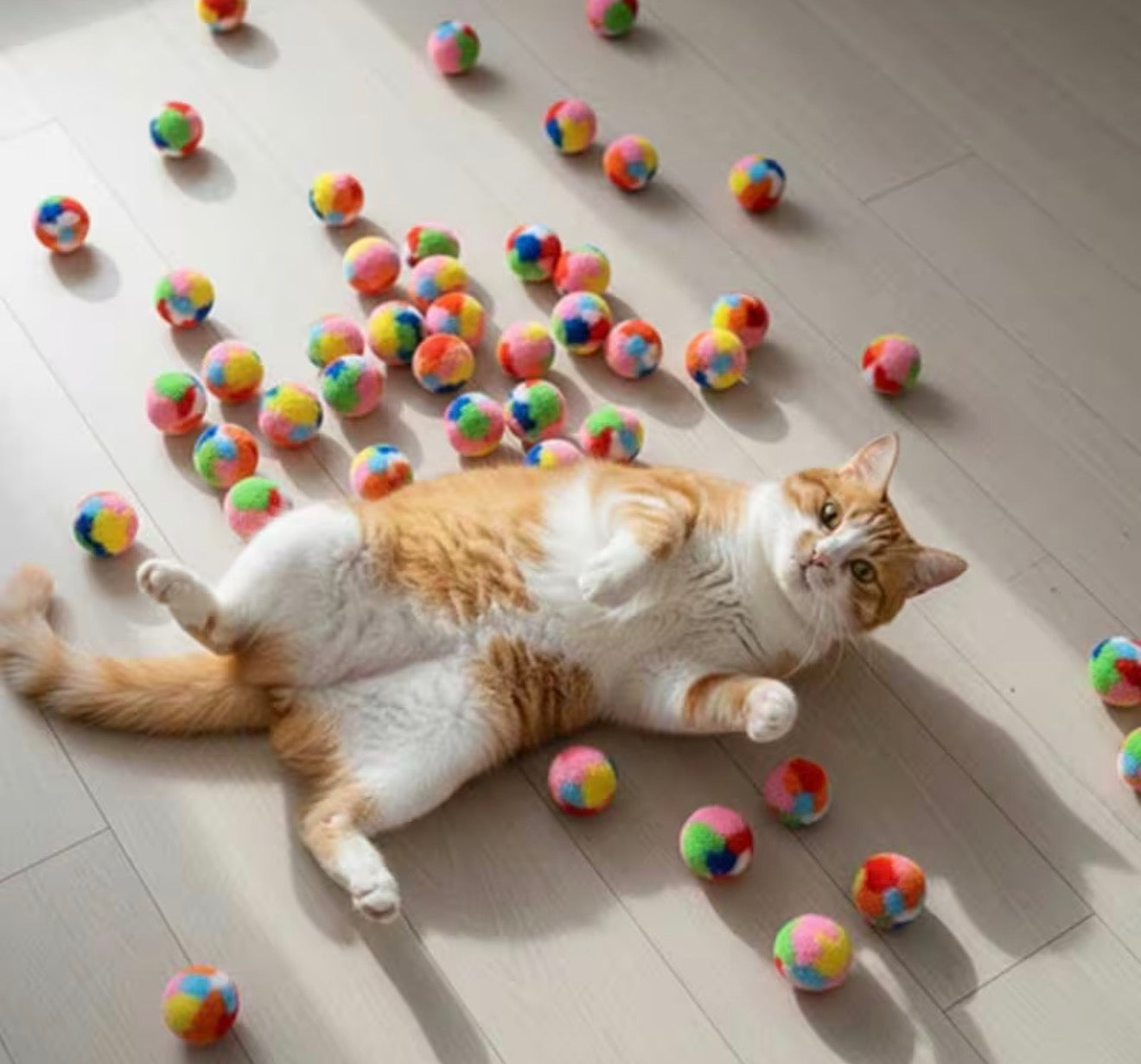 20pcs/set Plush Ball Cat Toys