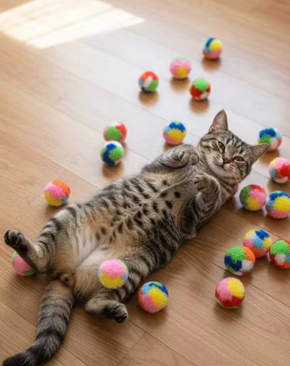 20pcs/set Plush Ball Cat Toys