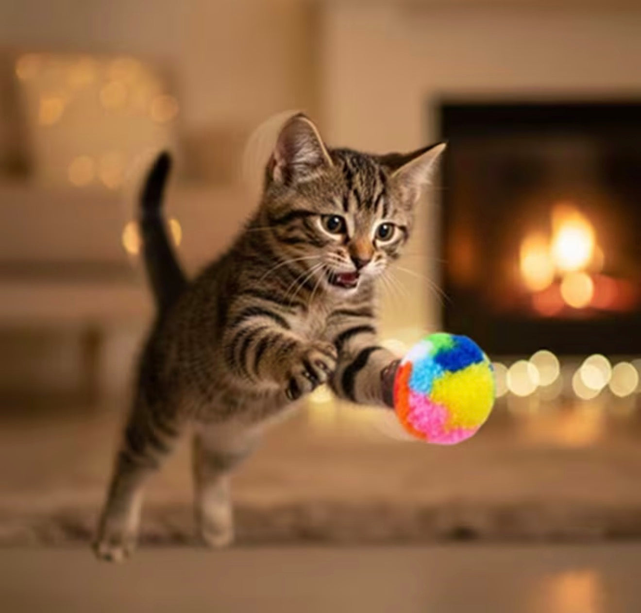 20pcs/set Plush Ball Cat Toys