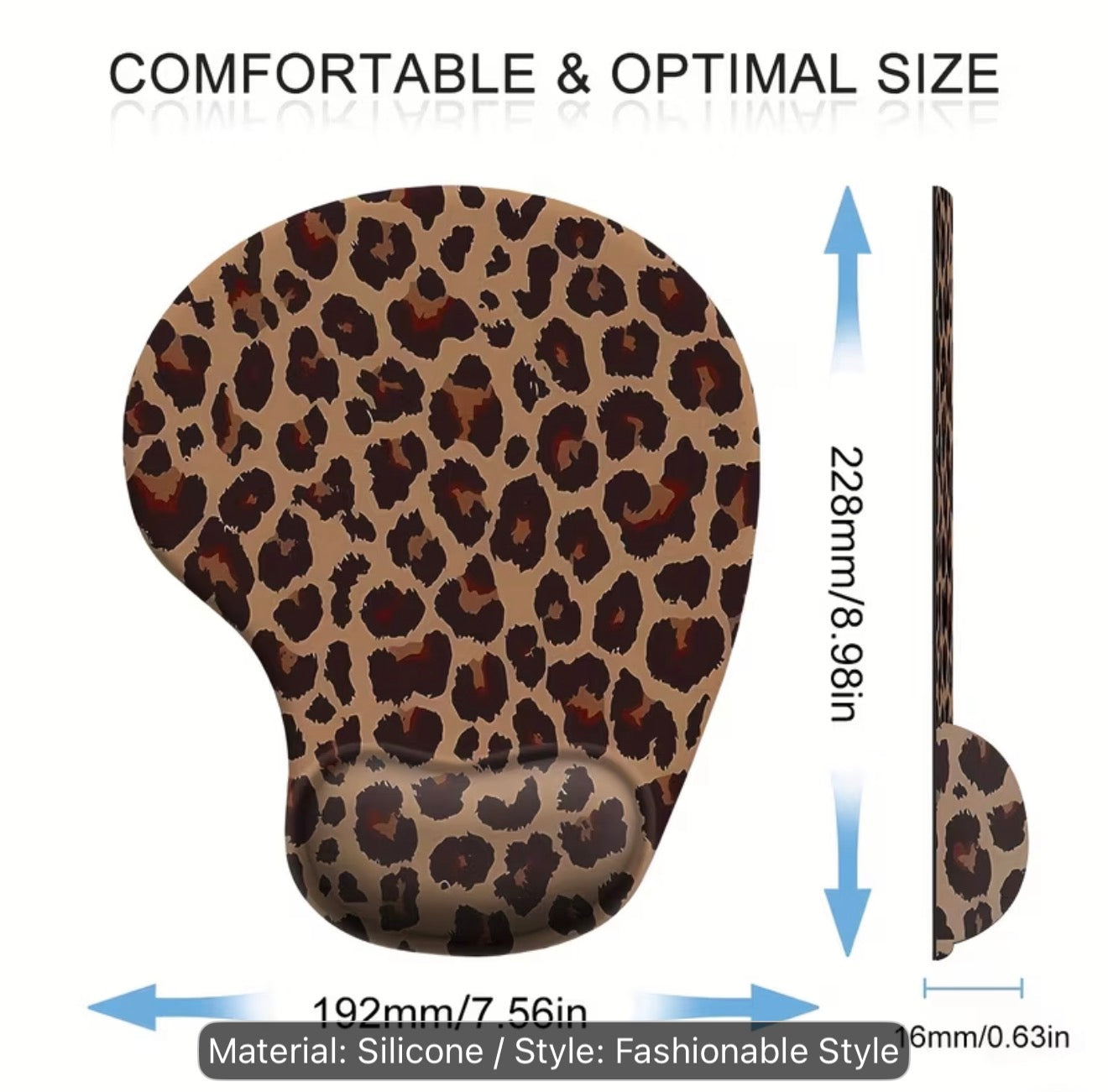 Leopard Print Ergonomic Mouse Pad