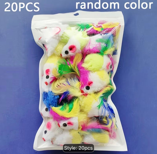 Toy Mice with Feathers - Cat Toy