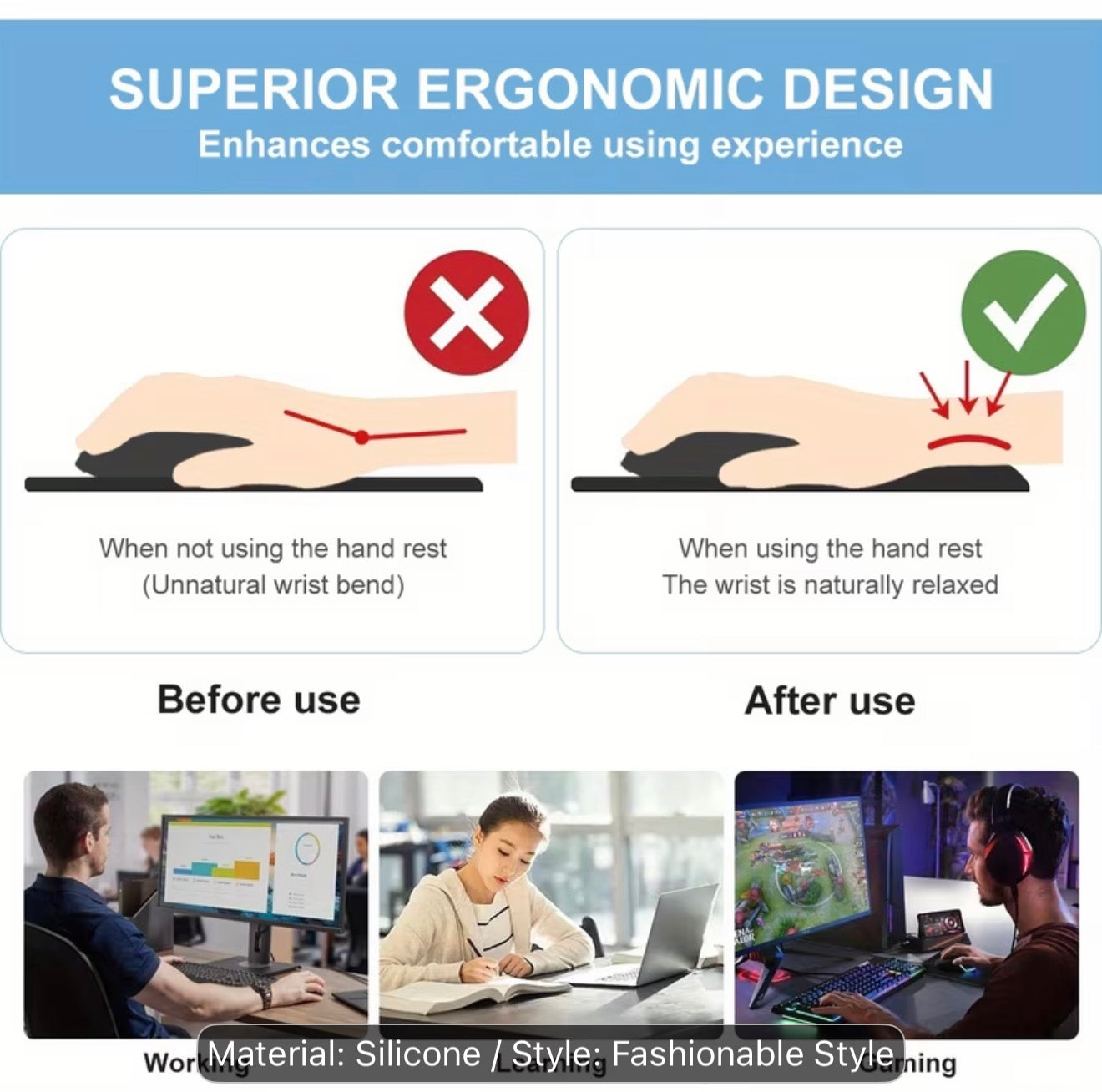 Leopard Print Ergonomic Mouse Pad