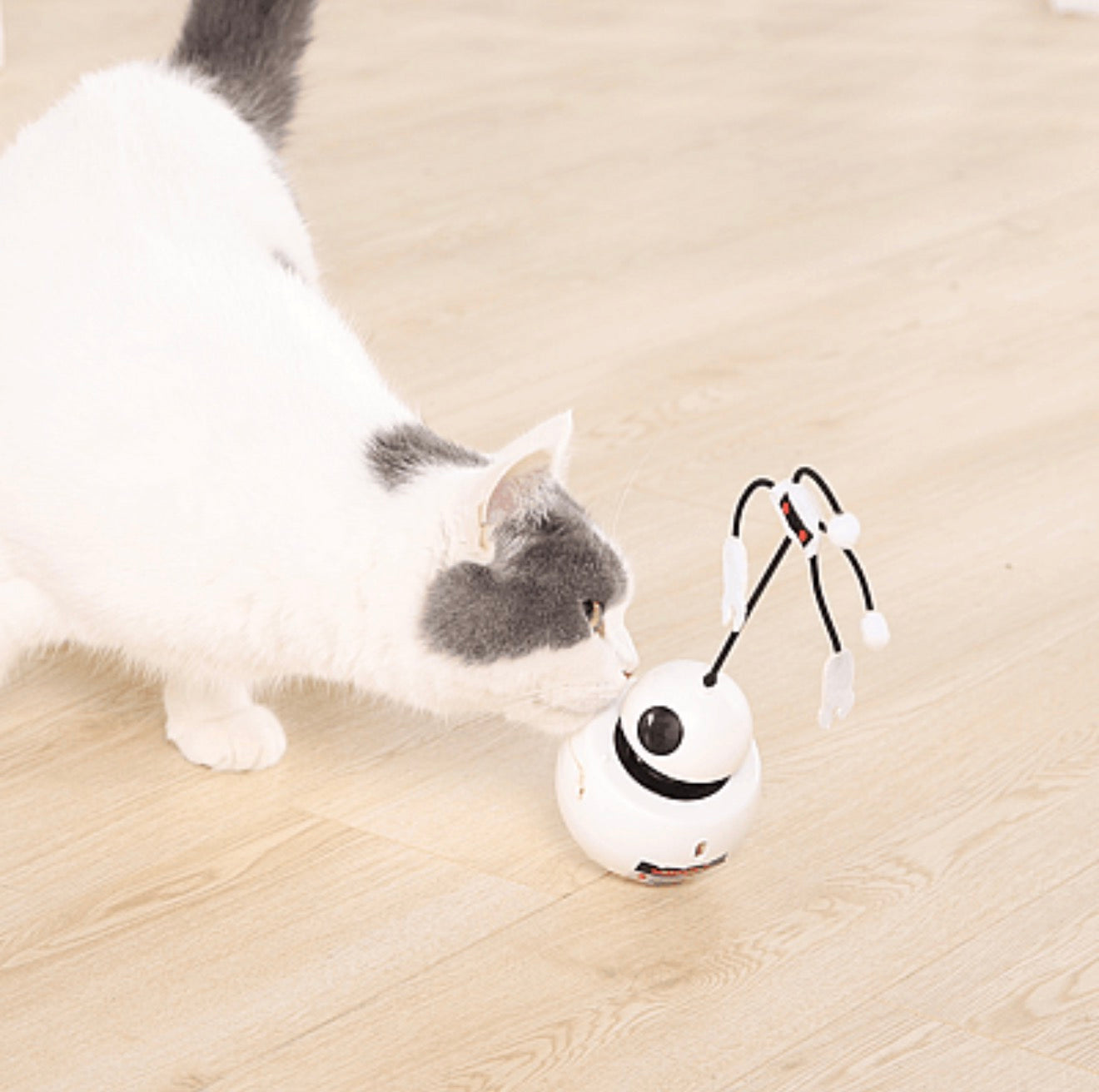 3 in 1 Interactive Robot Cat Toy with Spinning Wand and Laser