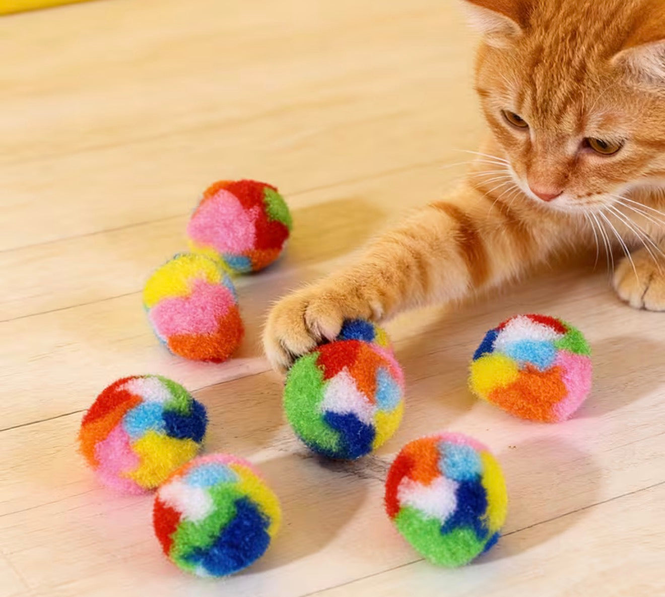 20pcs/set Plush Ball Cat Toys