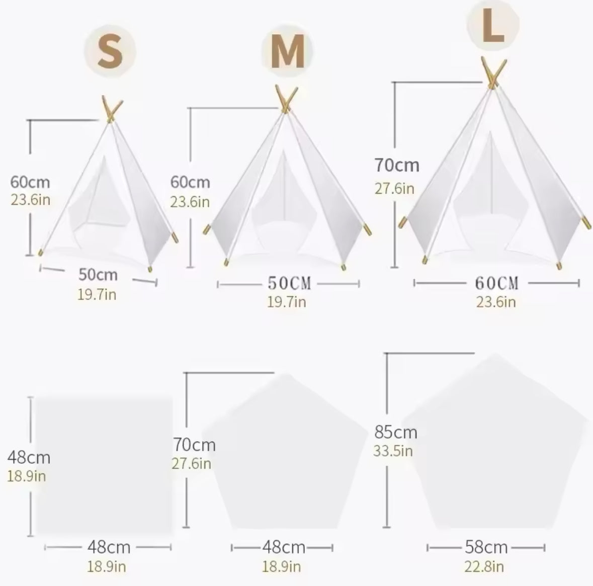 Cat or Dog TeePee Tent - Medium Size