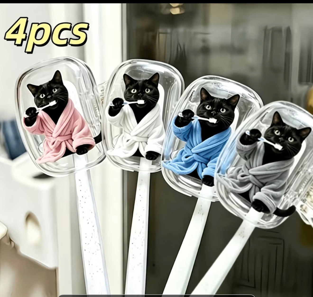 Set of 4 Toothbrush Head Covers