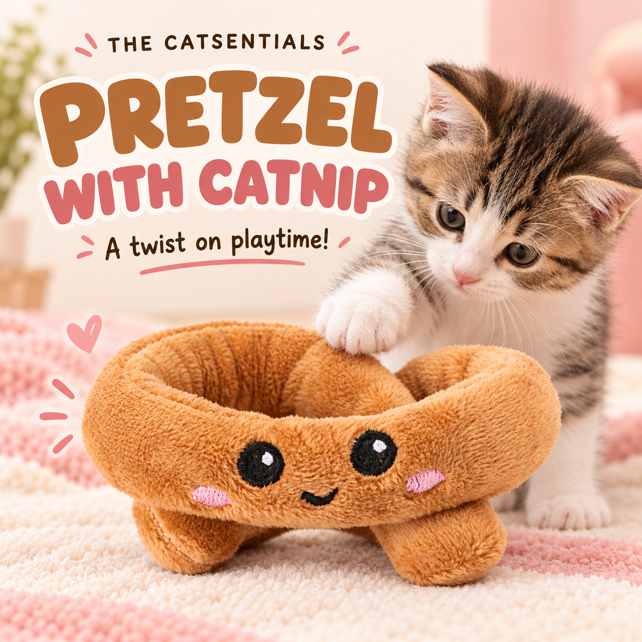 The Catsentials Pretzel with Catnip Cat Toy