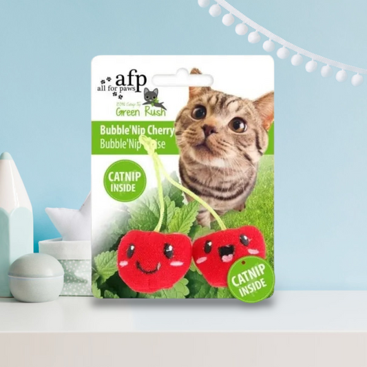 All For Paws Green Rush Bubble' Nip Cherry - Illawarra Cat Rescue Support Shop