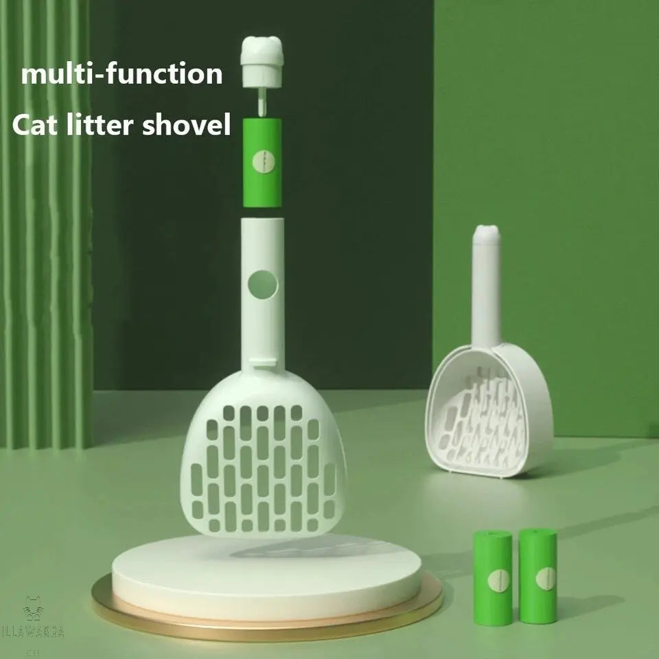 Portable Cat Litter Shovel Set - White With Base Illawarra Cat Rescue Support Shop