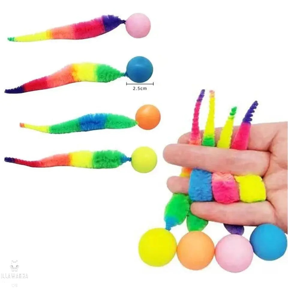 Rainbow Worm Ball Toy Illawarra Cat Rescue Support Shop