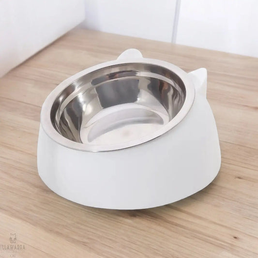 Stainless Steel Raised Bowl - white Illawarra Cat Rescue Support Shop